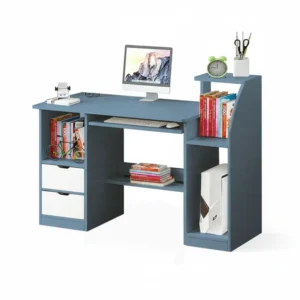 Escritorio juvenil moderno con gavetas para oficina azul