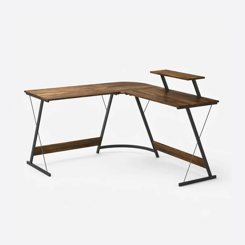Escritorio Esquinero Madera En L Para Home Office 1