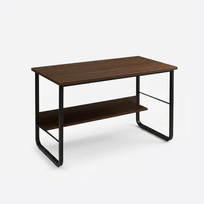 Escritorio Industrial Reforzado Dark Wood MDF + Fierro 100×60 cm 1