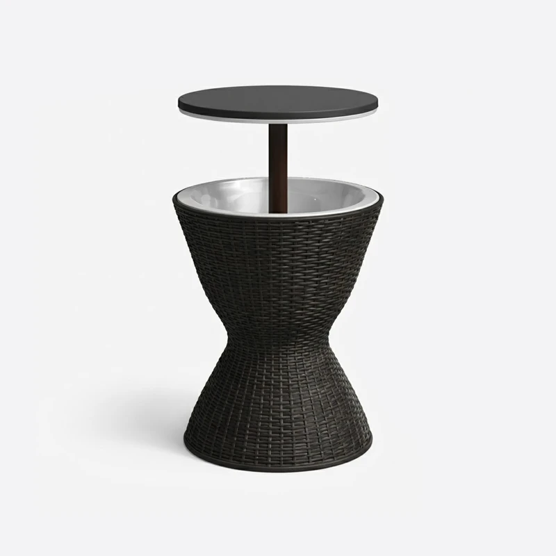Mesa Hielera Simil Rattan 19 Litros Para Terraza 1