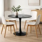 Mesa Minimalista Negra 80x74 Cm Cubierta MDF