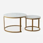 Mesa de Centro duo Elegance estilo marmol White and golden