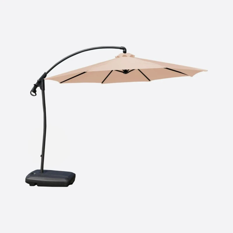 Quitasol lateral beige con base reforzada 1